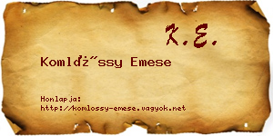 Komlóssy Emese névjegykártya